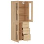 Aparador alto madera contrachapada color roble 69,5x34x180 cm de vidaXL, Aparadores - Ref: Foro24-3198588, Precio: 166,96 €, ...