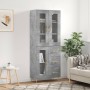 Concrete gray plywood tall sideboard 69.5x34x180 cm by vidaXL, Sideboards - Ref: Foro24-3198589, Price: 172,65 €, Discount: %