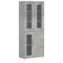 Aparador alto madera contrachapada gris hormigón 69,5x34x180 cm de vidaXL, Aparadores - Ref: Foro24-3198589, Precio: 172,65 €...