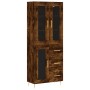 Aparador alto madera contrachapada roble ahumado 69,5x34x180 cm de vidaXL, Aparadores - Ref: Foro24-3198590, Precio: 171,99 €...