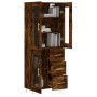 Aparador alto madera contrachapada roble ahumado 69,5x34x180 cm de vidaXL, Aparadores - Ref: Foro24-3198590, Precio: 171,99 €...