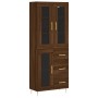 Aparador alto madera contrachapada marrón roble 69,5x34x180 cm de vidaXL, Aparadores - Ref: Foro24-3198592, Precio: 178,69 €,...