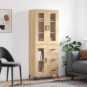 High oak-colored plywood sideboard 69.5x34x180 cm by vidaXL, Sideboards - Ref: Foro24-3198596, Price: 179,99 €, Discount: %