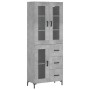 Aparador alto madera contrachapada gris hormigón 69,5x34x180 cm de vidaXL, Aparadores - Ref: Foro24-3198597, Precio: 179,37 €...