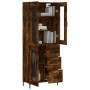 Aparador alto madera contrachapada roble ahumado 69,5x34x180 cm de vidaXL, Aparadores - Ref: Foro24-3198598, Precio: 179,75 €...