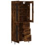 Aparador alto madera contrachapada roble ahumado 69,5x34x180 cm de vidaXL, Aparadores - Ref: Foro24-3198598, Precio: 179,75 €...