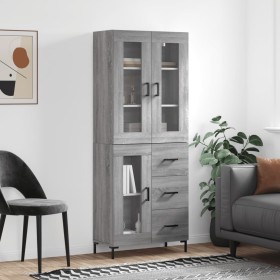 Aparador alto madera contrachapada gris sonoma 69,5x34x180 cm de vidaXL, Aparadores - Ref: Foro24-3198599, Precio: 183,99 €, ...