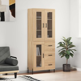 Aparador alto madera contrachapada color roble 69,5x34x180 cm de vidaXL, Aparadores - Ref: Foro24-3198604, Precio: 181,99 €, ...