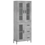 Aparador alto madera contrachapada gris hormigón 69,5x34x180 cm de vidaXL, Aparadores - Ref: Foro24-3198605, Precio: 190,09 €...