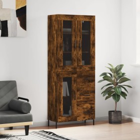 Aparador alto madera contrachapada roble ahumado 69,5x34x180 cm de vidaXL, Aparadores - Ref: Foro24-3198606, Precio: 187,99 €...