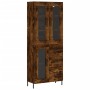 Aparador alto madera contrachapada roble ahumado 69,5x34x180 cm de vidaXL, Aparadores - Ref: Foro24-3198606, Precio: 188,18 €...