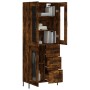 Aparador alto madera contrachapada roble ahumado 69,5x34x180 cm de vidaXL, Aparadores - Ref: Foro24-3198606, Precio: 188,18 €...