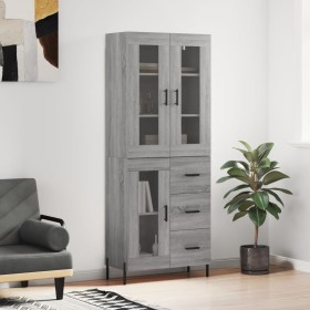 Aparador alto madera contrachapada gris sonoma 69,5x34x180 cm de vidaXL, Aparadores - Ref: Foro24-3198607, Precio: 193,99 €, ...