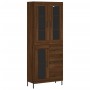 Aparador alto madera contrachapada marrón roble 69,5x34x180 cm de vidaXL, Aparadores - Ref: Foro24-3198608, Precio: 196,99 €,...