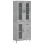 Aparador alto madera contrachapada gris hormigón 69,5x34x180 cm de vidaXL, Aparadores - Ref: Foro24-3198613, Precio: 172,24 €...