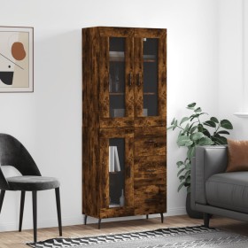 Tall smoked oak plywood highboard 69.5x34x180 cm by vidaXL, Sideboards - Ref: Foro24-3198614, Price: 184,61 €, Discount: %