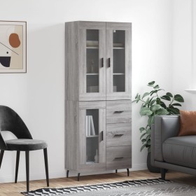 Aparador alto madera contrachapada gris sonoma 69,5x34x180 cm de vidaXL, Aparadores - Ref: Foro24-3198615, Precio: 185,99 €, ...