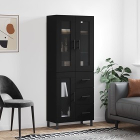 Aparador alto madera contrachapada negro 69,5x34x180 cm de vidaXL, Aparadores - Ref: Foro24-3198618, Precio: 202,43 €, Descue...