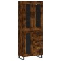 Aparador alto madera contrachapada roble ahumado 69,5x34x180 cm de vidaXL, Aparadores - Ref: Foro24-3198622, Precio: 187,36 €...