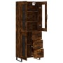 Aparador alto madera contrachapada roble ahumado 69,5x34x180 cm de vidaXL, Aparadores - Ref: Foro24-3198622, Precio: 187,36 €...