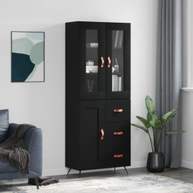 Tall black plywood sideboard 69.5x34x180 cm by vidaXL, Sideboards - Ref: Foro24-3198634, Price: 174,99 €, Discount: %