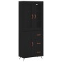 Aparador alto madera contrachapada negro 69,5x34x180 cm de vidaXL, Aparadores - Ref: Foro24-3198634, Precio: 175,29 €, Descue...