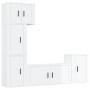 TV furniture set 5 pieces glossy white plywood