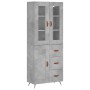 Aparador alto madera contrachapada gris hormigón 69,5x34x180 cm de vidaXL, Aparadores - Ref: Foro24-3198637, Precio: 171,57 €...