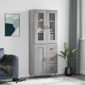 Aparador alto madera contrachapada gris sonoma 69,5x34x180 cm de vidaXL, Aparadores - Ref: Foro24-3198639, Precio: 169,99 €, ...