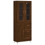 Aparador alto madera contrachapada marrón roble 69,5x34x180 cm de vidaXL, Aparadores - Ref: Foro24-3198640, Precio: 189,74 €,...