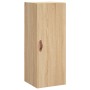 Aparador de madera contrachapada roble Sonoma 34,5x34x180 cm de vidaXL, Aparadores - Ref: Foro24-3198764, Precio: 101,70 €, D...