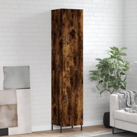 Aparador de madera contrachapada roble ahumado 34,5x34x180 cm de vidaXL, Aparadores - Ref: Foro24-3198798, Precio: 100,99 €, ...