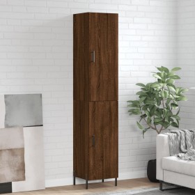 Aparador alto madera contrachapada roble marrón 34,5x34x180 cm de vidaXL, Aparadores - Ref: Foro24-3198800, Precio: 104,99 €,...