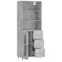 Aparador alto madera contrachapada gris hormigón 69,5x34x180 cm de vidaXL, Aparadores - Ref: Foro24-3189489, Precio: 147,99 €...