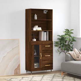 Tall oak brown plywood sideboard 69.5x34x180 cm by vidaXL, Sideboards - Ref: Foro24-3189492, Price: 153,95 €, Discount: %