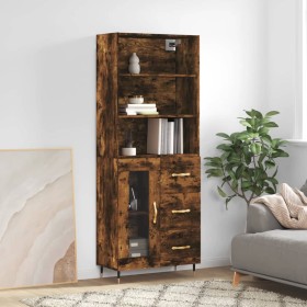 Tall smoked oak plywood sideboard 69.5x34x180 cm by vidaXL, Sideboards - Ref: Foro24-3189490, Price: 148,04 €, Discount: %