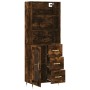 Aparador alto madera contrachapada roble ahumado 69,5x34x180 cm de vidaXL, Aparadores - Ref: Foro24-3189490, Precio: 150,22 €...