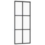 Puerta corredera ESG vidrio y aluminio negra 76x205 cm de vidaXL, Puertas - Ref: Foro24-151011, Precio: 177,85 €, Descuento: %