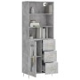 Aparador alto madera contrachapada gris hormigón 69,5x34x180 cm de vidaXL, Aparadores - Ref: Foro24-3189497, Precio: 148,27 €...