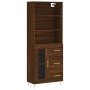 Aparador alto madera contrachapada marrón roble 69,5x34x180 cm de vidaXL, Aparadores - Ref: Foro24-3189500, Precio: 153,94 €,...