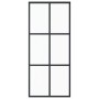 ESG glass and black aluminum sliding door 90x205 cm by vidaXL, Doors - Ref: Foro24-151012, Price: 187,62 €, Discount: %