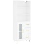 Aparador alto madera contrachapada blanco brillo 69,5x34x180 cm de vidaXL, Aparadores - Ref: Foro24-3189495, Precio: 148,99 €...