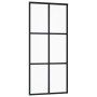 ESG glass and black aluminum sliding door 90x205 cm by vidaXL, Doors - Ref: Foro24-151012, Price: 187,62 €, Discount: %