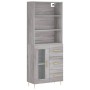 Aparador alto madera contrachapada gris sonoma 69,5x34x180 cm de vidaXL, Aparadores - Ref: Foro24-3189499, Precio: 153,94 €, ...