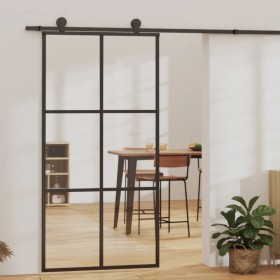 Sliding door ESG glass and black aluminum 102x205 cm by vidaXL, Doors - Ref: Foro24-151013, Price: 204,26 €, Discount: %