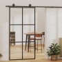 Sliding door ESG glass and black aluminum 102x205 cm by vidaXL, Doors - Ref: Foro24-151013, Price: 204,02 €, Discount: %