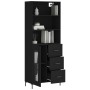 Aparador alto madera contrachapada negro 69,5x34x180 cm de vidaXL, Aparadores - Ref: Foro24-3189510, Precio: 174,05 €, Descue...