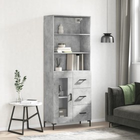 Concrete gray plywood tall sideboard 69.5x34x180 cm by vidaXL, Sideboards - Ref: Foro24-3189513, Price: 151,99 €, Discount: %