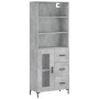 Concrete gray plywood tall sideboard 69.5x34x180 cm by vidaXL, Sideboards - Ref: Foro24-3189513, Price: 153,75 €, Discount: %