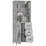 Concrete gray plywood tall sideboard 69.5x34x180 cm by vidaXL, Sideboards - Ref: Foro24-3189513, Price: 153,75 €, Discount: %